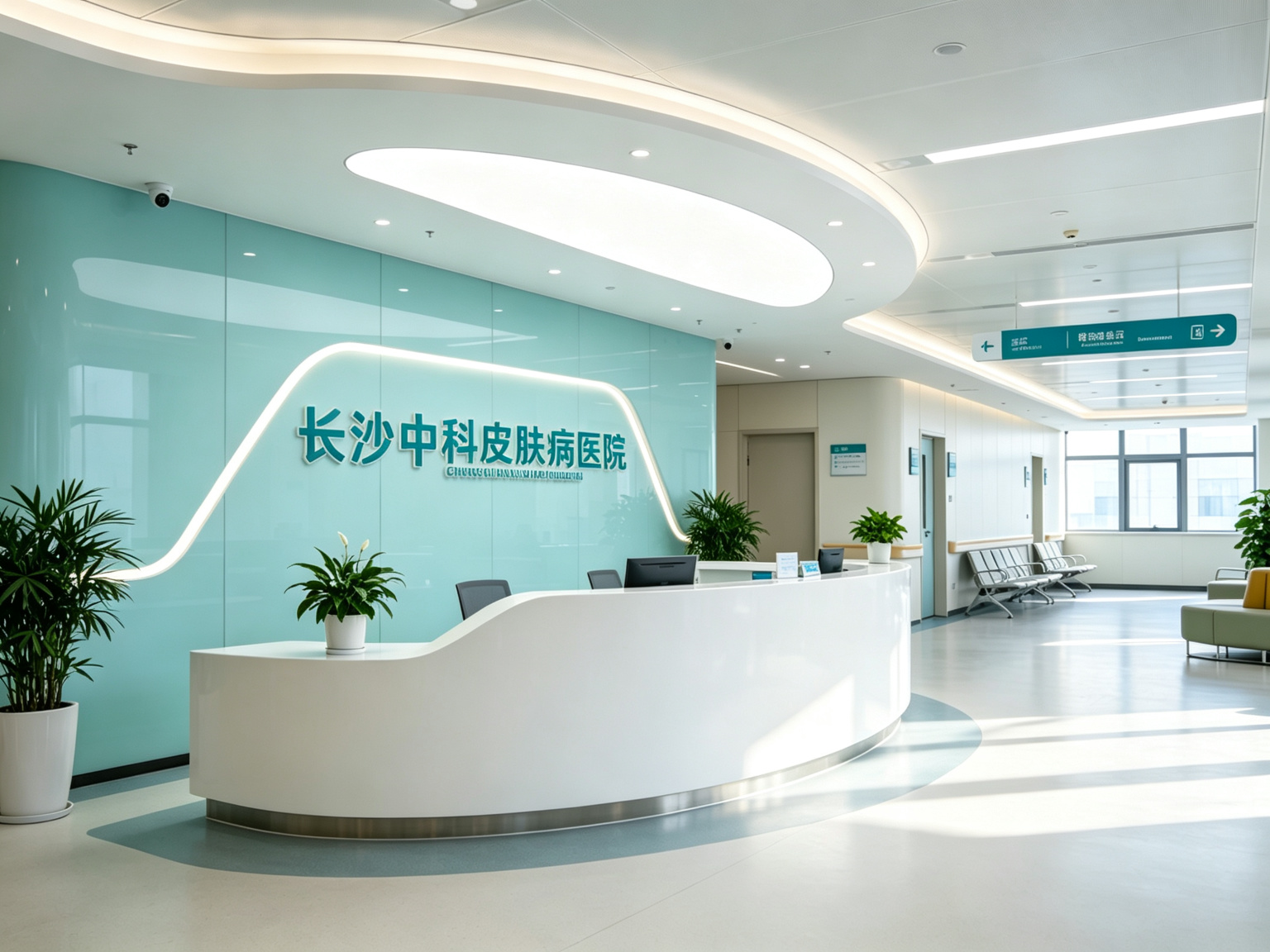 长沙中科皮肤病医院前台接待区